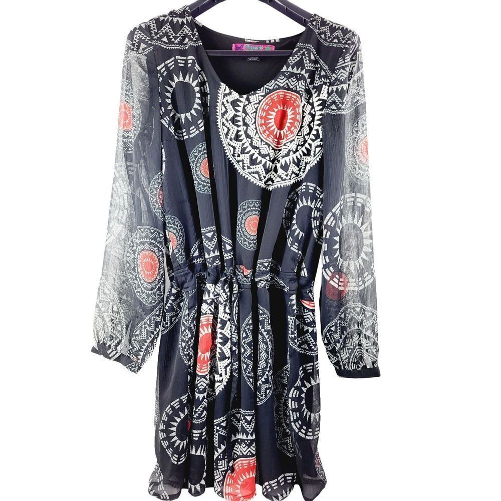 Desigual Short Boho Floaty Embroidered Smock Dress‎ Style - Size 38
